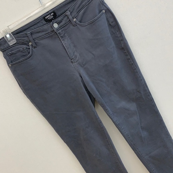 NYDJ Curves 360 Heather Gray Velvet Crush Straight Leg Jeans • Sz 8 - Picture 2 of 13